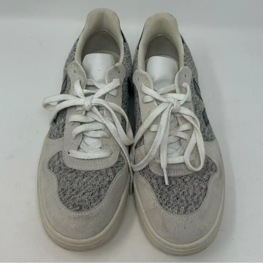 Veja V-10 Flannel Snow Black Sneakers Gray Suede Size 9 Womens Shoes
